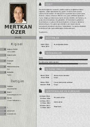 Dalgıç CV Örnekleri cv indir